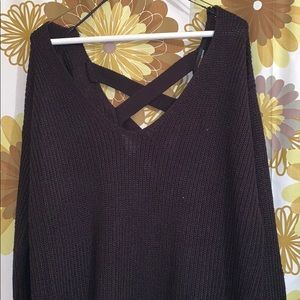 Women plus size black sweater